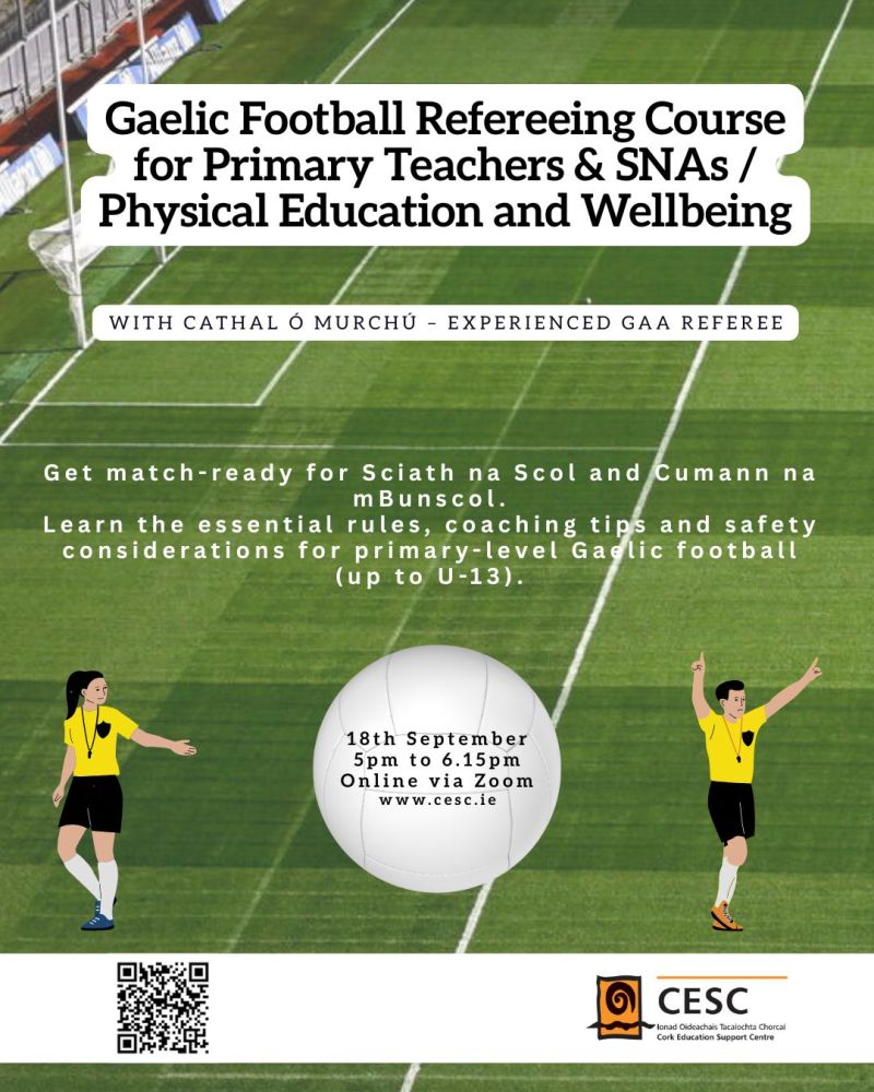 gaelic football refereeing course for primary teachers snas physical education and wellbeing 18th sept